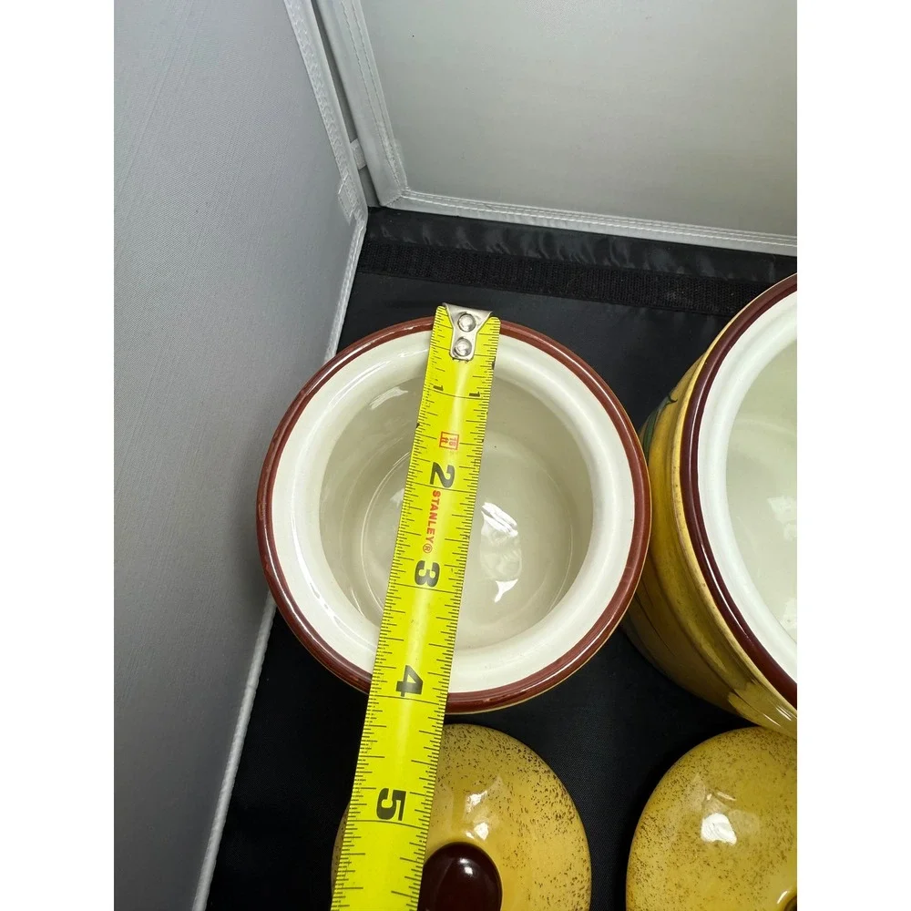 Vintage Italian Style Yellow Cookie Jars‎ Kitchen Storage Canisters Set of 3